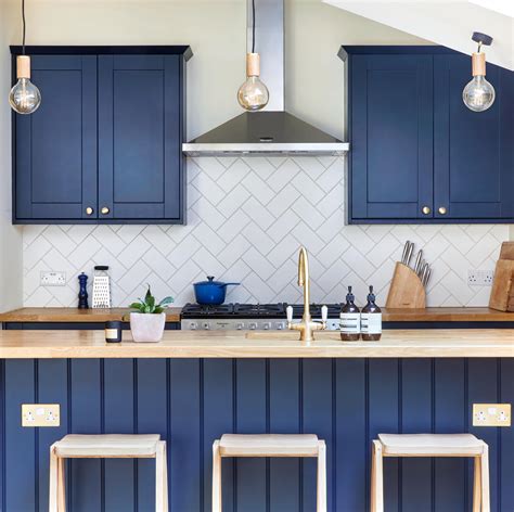 blue shaker cabinets